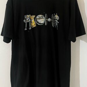 Men's Black Robot Graphic Tee